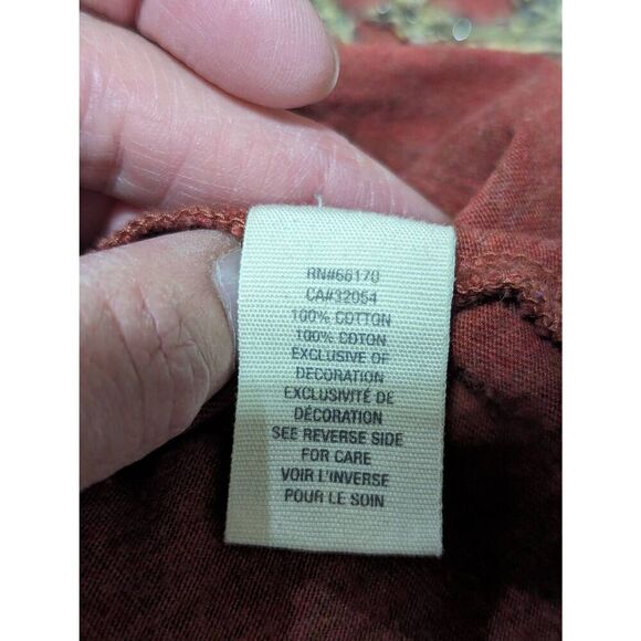 Unbranded Women's S Rust V Neck T-Shirt Silk Trimmed Floral Embellished - Picture 8 of 8